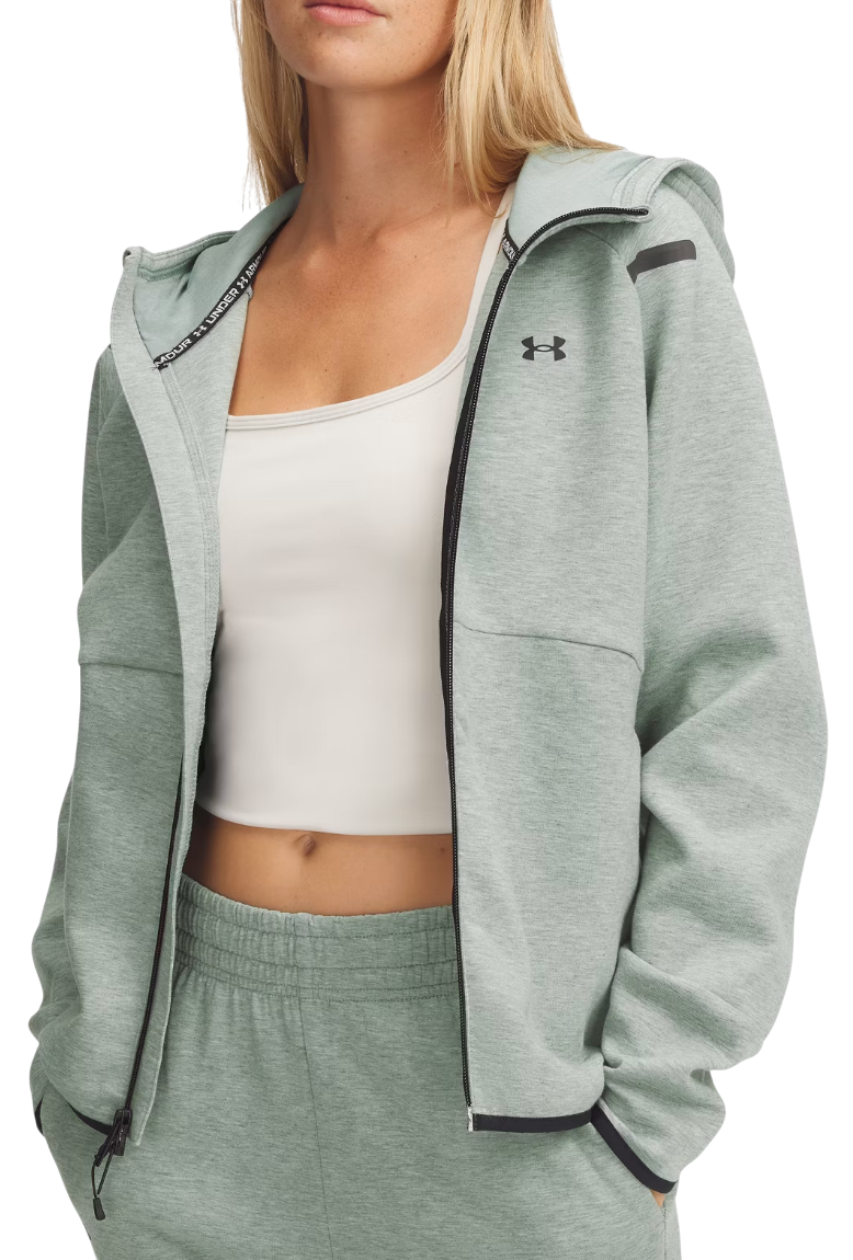 Sweatshirt Under Armour Unstoppable Fleece Full-Zip Hoodie Grøn | 1379842-348