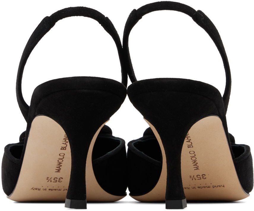 Tilbehør Manolo Blahnik Manolo Blahnik Maysli Slingback Suede Pumps Sort | 219-0182, 1