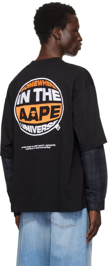 T-shirt AAPE by A Bathing Ape AAPE by A Bathing Ape Faux Layered Long Sleeve T-Shirt Sort | AAPLTM1570XXNBKX, 2