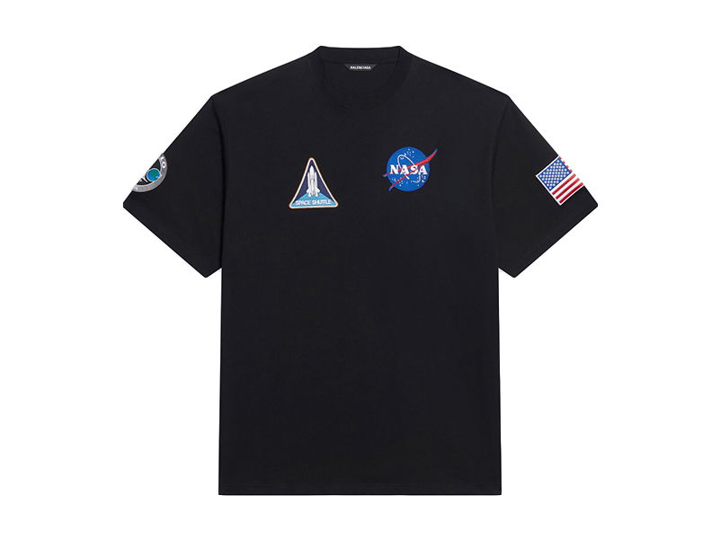 T-shirt Balenciaga NASA Space Multi-Patch T-Shirt Sort | 651795TKVD71070, 0