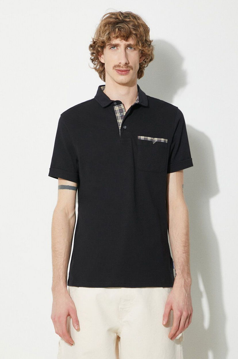 Polo skjorte Barbour Polo Shirt Short Sleeve Sort | MML1071