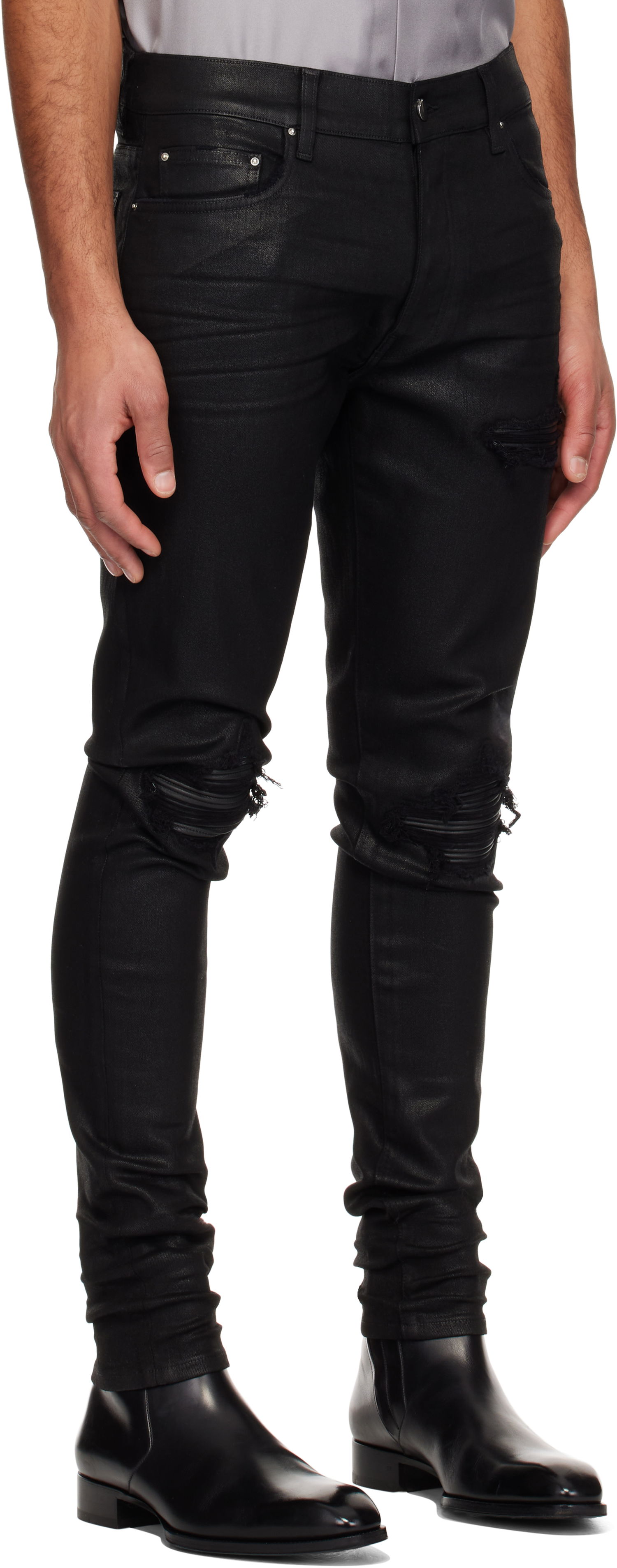 Jeans AMIRI AMIRI MX1 Waxed Denim Jeans Sort | AMDNSY1113, 1