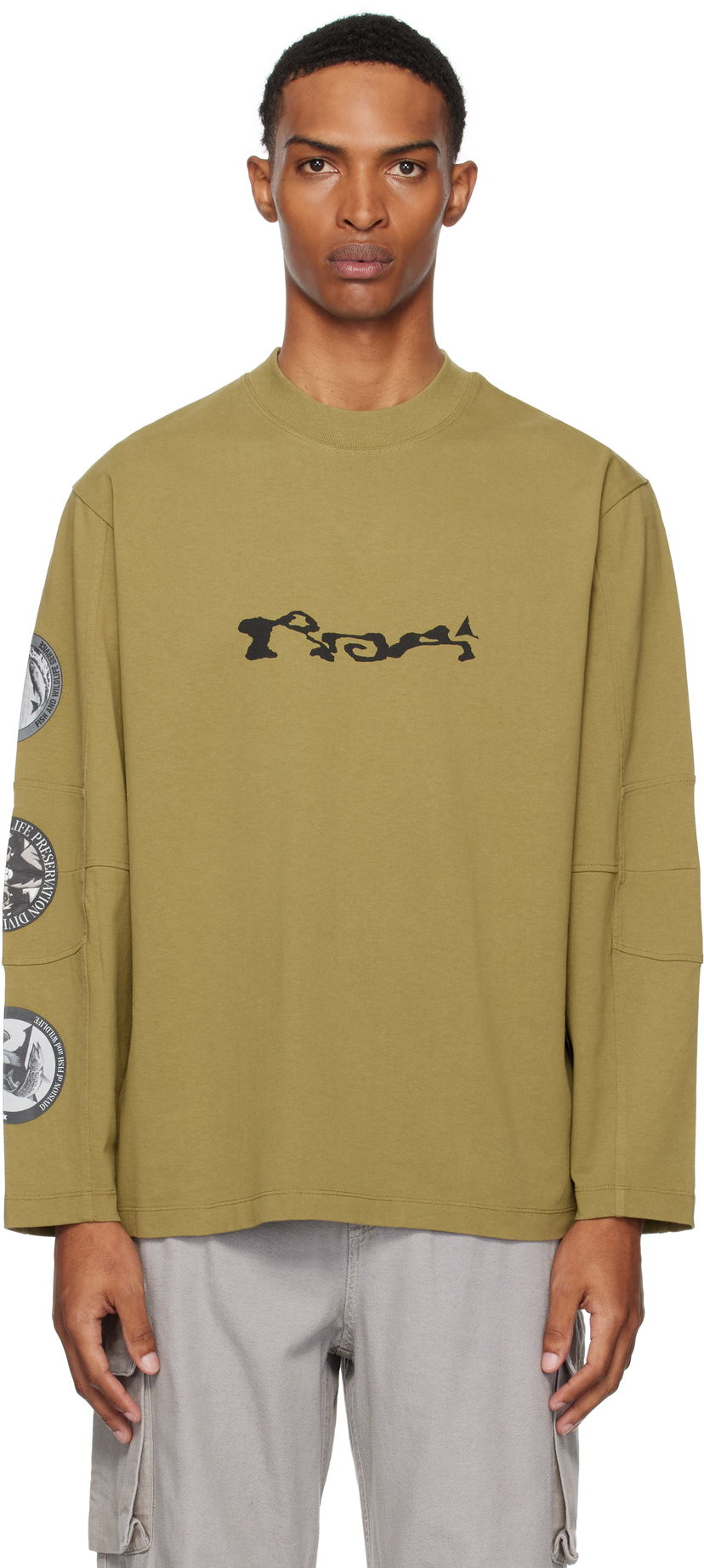 T-shirt ROA ROA Division Long Sleeve T-Shirt Grøn | RBMW0434JY39