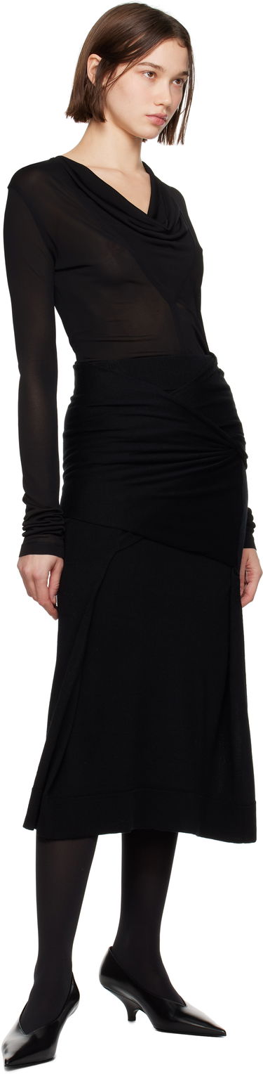 Krop TOTEME TOTEME Draped V-Neck Top Sort | 244-WRT0401-FB0266, 4