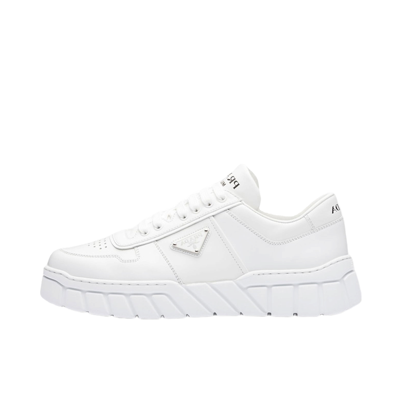 Sneakers og sko Prada Voluminous Sneakers Leather White White Hvid | 2EE378_3LJ6_F0009