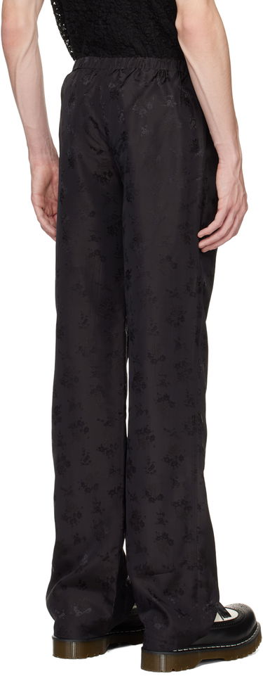 Bukser Anna Sui Anna Sui Floral Jacquard Trousers Sort | M1023H41, 2