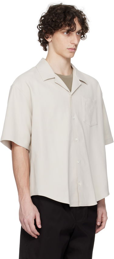 Skjorte AMI AMI Paris Camp Collar Shirt Beige | HSH219.CO0106, 1