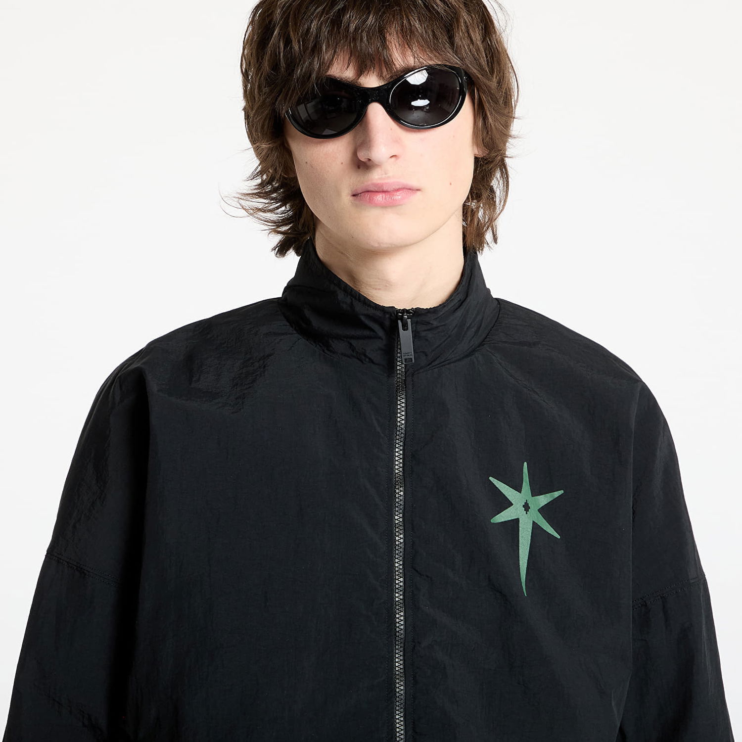 Vindjakke Marcelo Burlon Marcelo Burlon County Goth Nylon Track Jacket Sort | CMBD009S25FAB0011052, 1