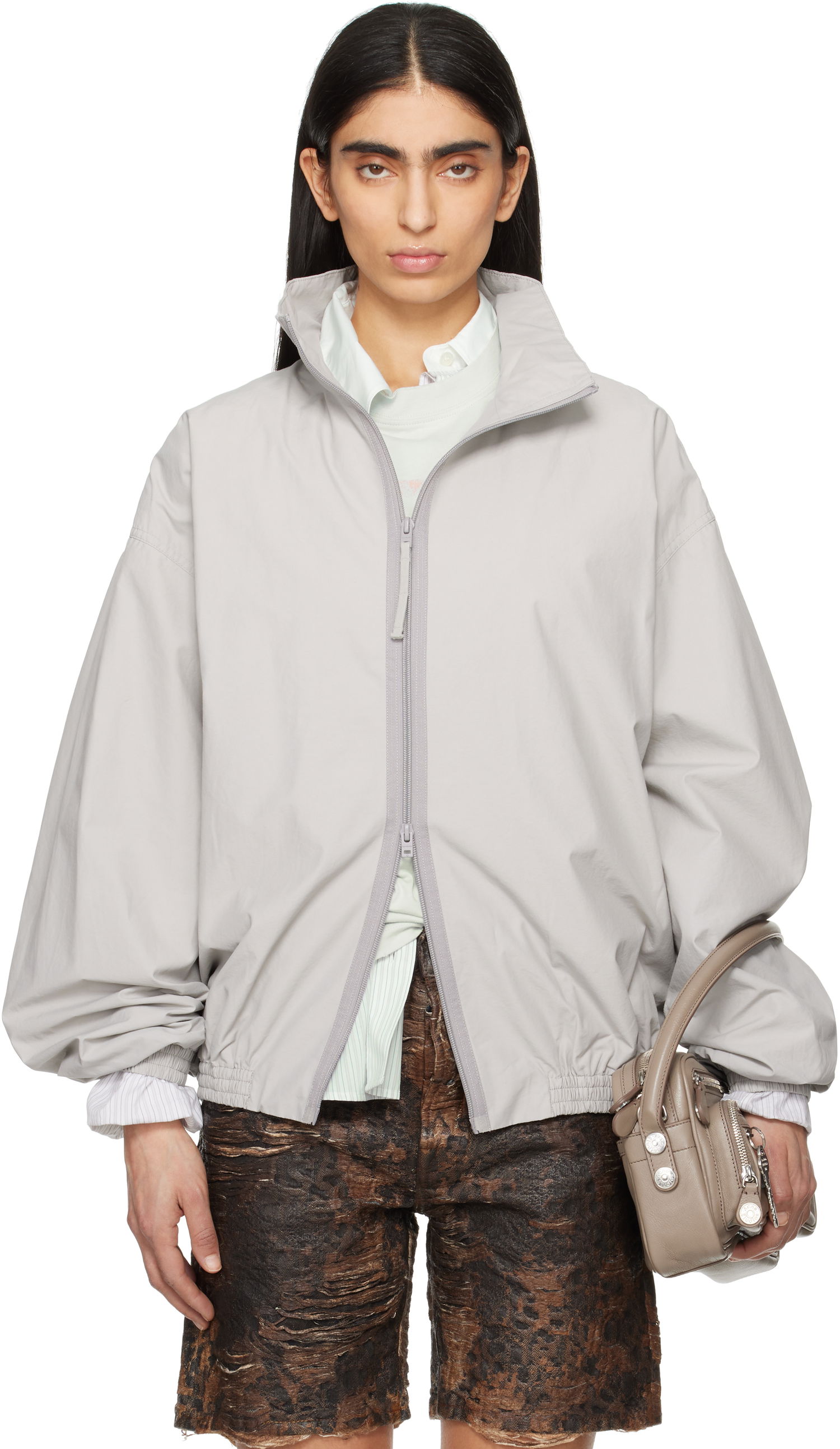 Vindjakke Acne Studios Acne Studios Logo Zip Up Jacket Grå | B90800-, 0