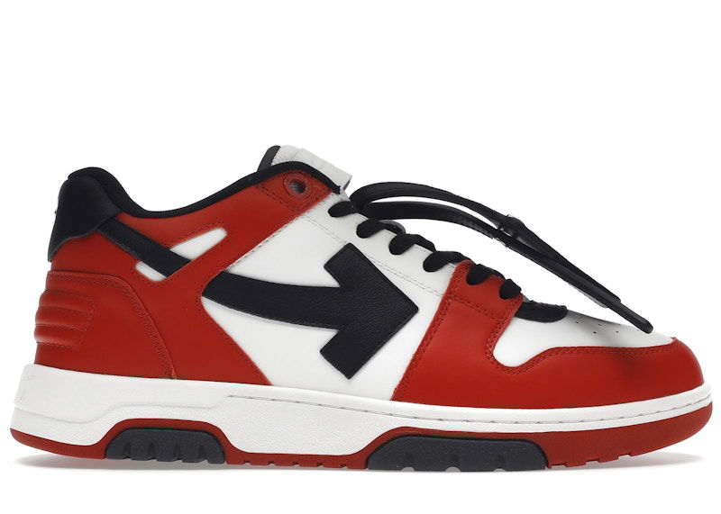 Sneakers og sko Off-White Out Of Office OOO Low Tops Black White Red Rød | OMIA189S22LEA0012510 / OMIA189S23LEA0012510, 0