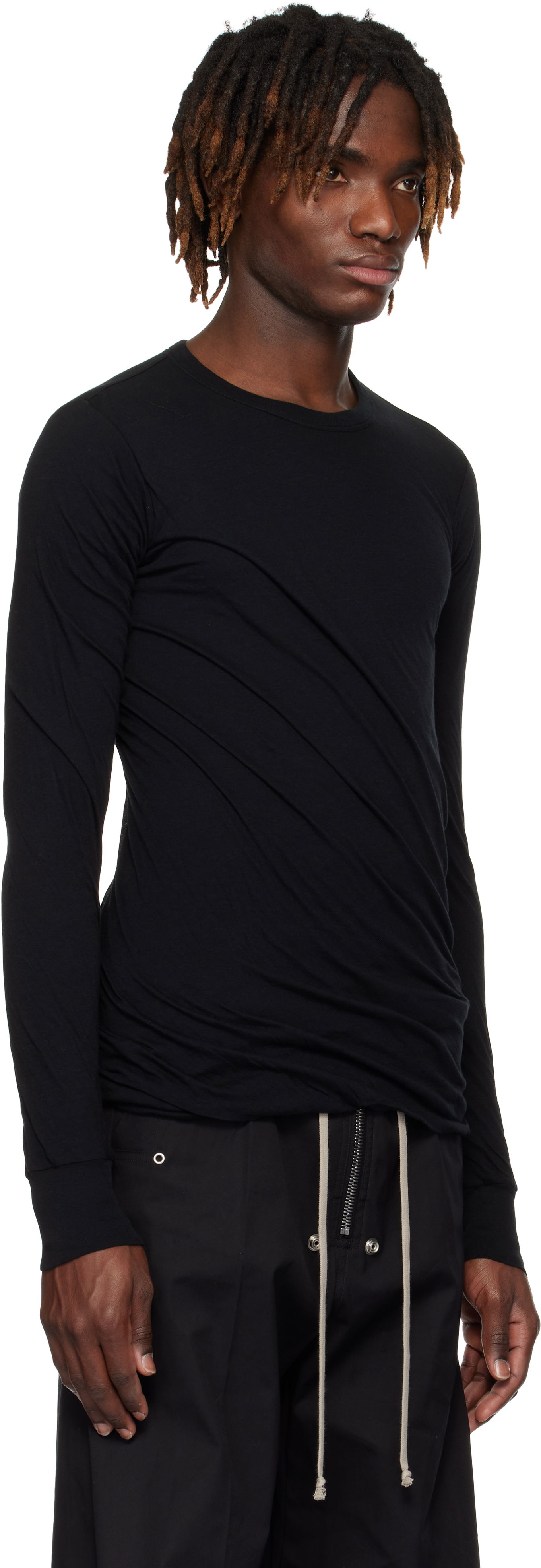 T-shirt Rick Owens Rick Owens Hollywood Double Long Sleeve T-Shirt Sort | RU01E5257 UC, 1