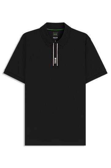 Polo skjorte BOSS Paddy polo shirt with striped placket and logo Sort | 50549362
