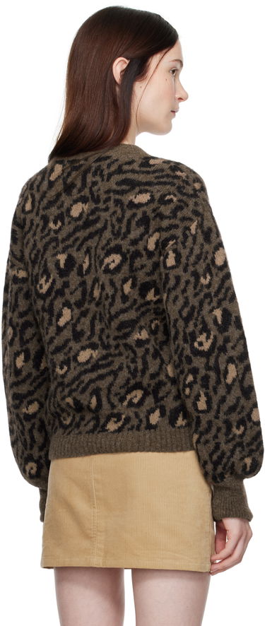 Sweater A.P.C. Leopard Print Crewneck Knit Sweater Grøn | WPAAO-F23337, 2