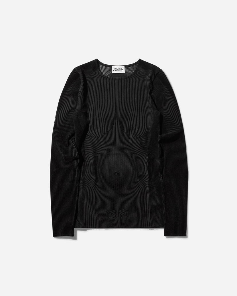 T-shirt Jean Paul Gaultier Jean Paul Gaultier Morphing Pinstripes Top Sort | 2431FTO230-T570 0000