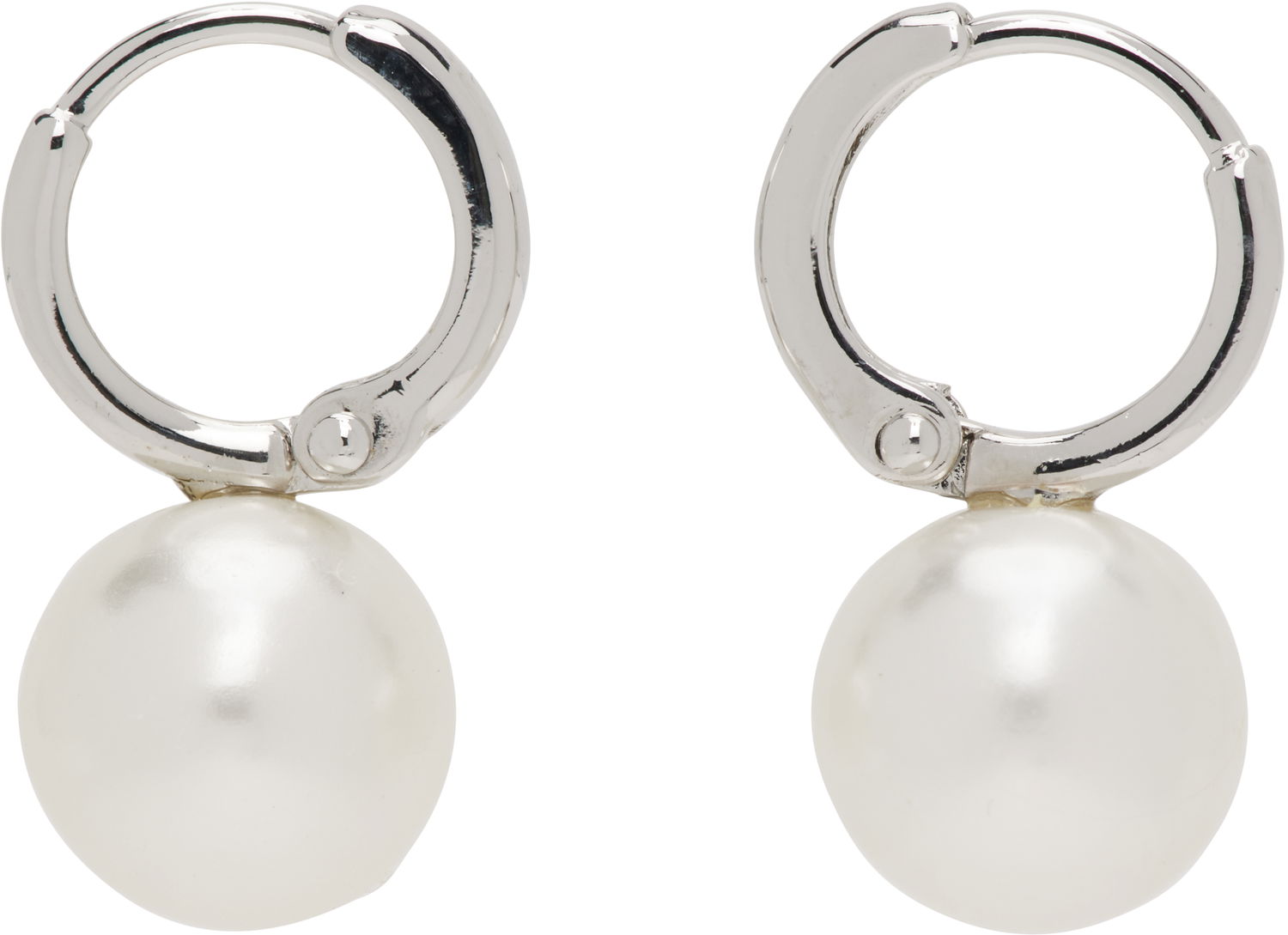 Øreringe Simone Rocha Simone Rocha Small Pearl Hoop Earrings Hvid | ERG84 0904, 0