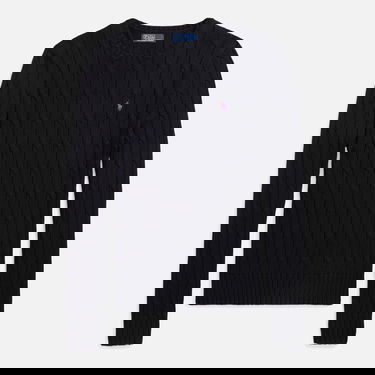 Tøj og tilbehør Polo by Ralph Lauren Polo Ralph Lauren Baumwoll-Rundhalspullover mit Zopfmuster - Black - L Sort | 211891640011, 2