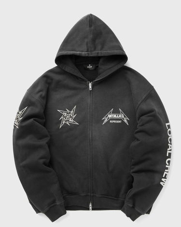 Sweatshirt Represent Clo Represent Metallica 40 Year Anniversary Zip-Thru Hoodie Sort | MLM4370-230, 0