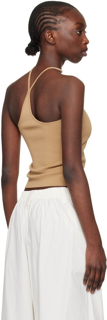 Tanktop Dion Lee Dion Lee Reverse Halter Tank Top Beige | C7272SS24, 2