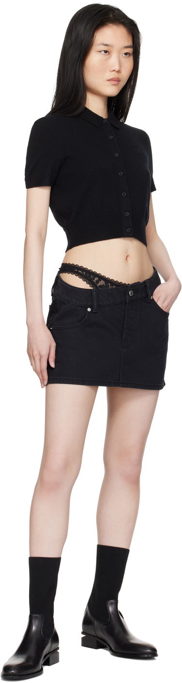 Nederdel Alexander Wang Alexander Wang Pre-Styled Asymmetrical Lace Denim Miniskirt Sort | 4DC1255615, 3