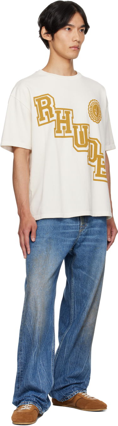 T-shirt Rhude Rhude Collegiate Crest T-Shirt Hvid | RHPF25TT23012, 3