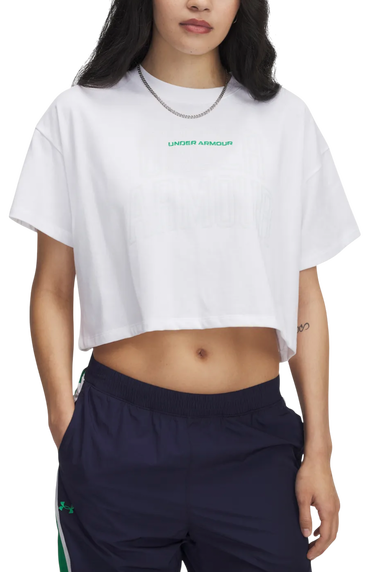 Crop top Under Armour Varsity Mix HW Crop Top Hvid | 1389156-101, 0