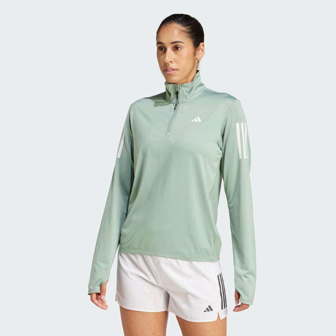 Sweatshirt adidas Performance Own the Run Half-Zip Running Top Grøn | JC7187, 0
