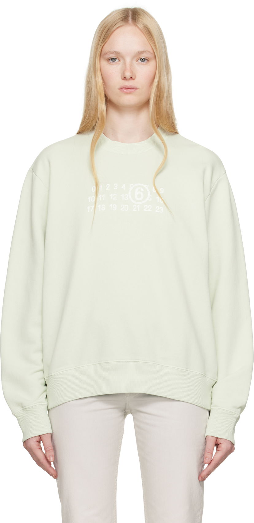 Sweater Maison Margiela MM6 Maison Margiela Numeric Sweatshirt Grøn | SH2GU0021 M25004