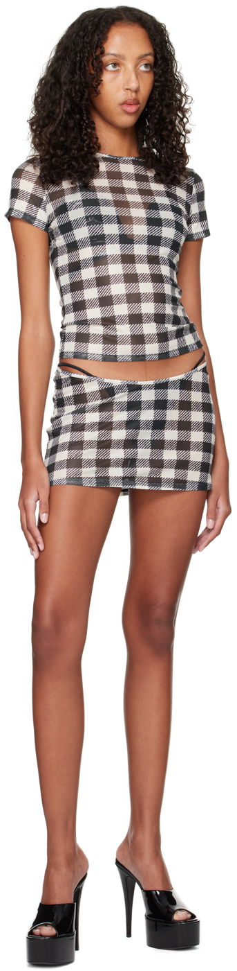 Nederdel Miaou Miaou Elektra Gingham Print Miniskirt Flerfarvet | 4014PM2TAT, 3