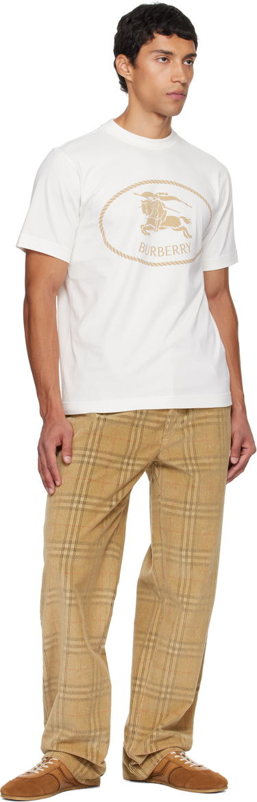 T-shirt Burberry Burberry Knight Stamp Cotton T-Shirt Hvid | 8110112, 3