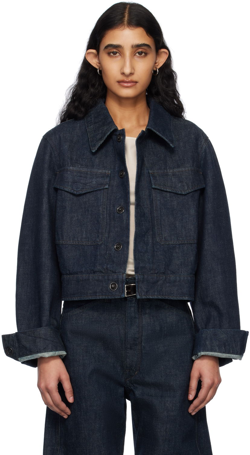 Jakke LEMAIRE Lemaire Two-Pocket Cropped Denim Jacket Blå | OW1139 LD068