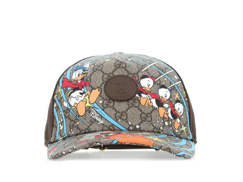 Kasket Gucci Trucker Cap with Donald Duck Print Brun | 6488434 HACR 8465