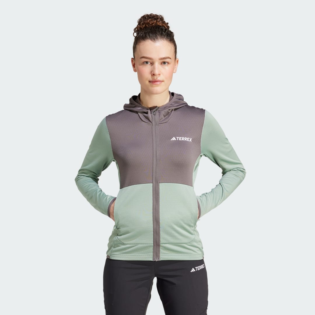 Jakke adidas Performance adidas TERREX BUNDA TERREX XPERIOR LIGHT FLEECE HOODED Grå | IQ3724, 1