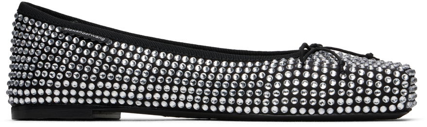 Kjole Alexander Wang Alexander Wang Billie Crystal Ballerina Flats Sort | 30324F065, 0
