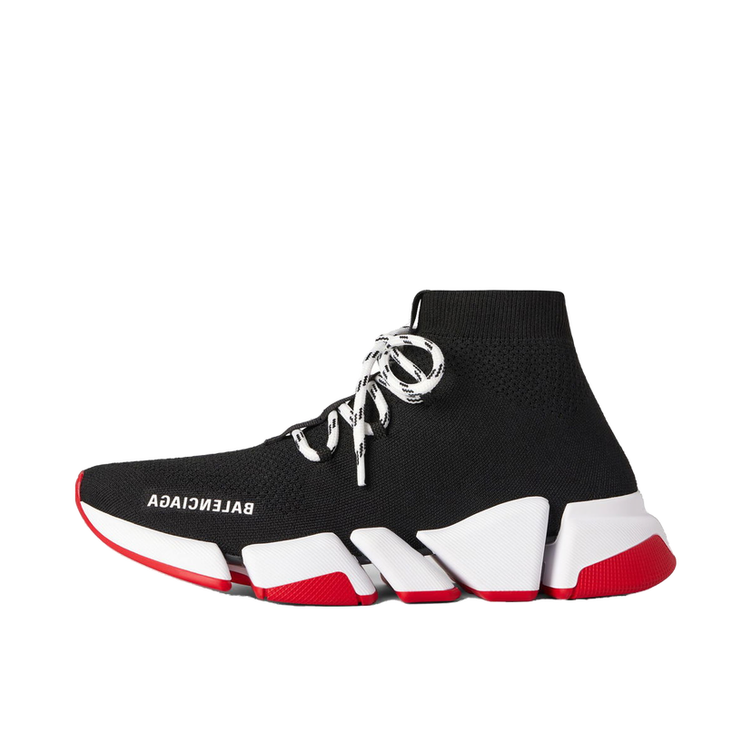 Sneakers og sko Balenciaga Speed 2.0 Lace Up Black Red Sole Sort | 769319W2DB21961