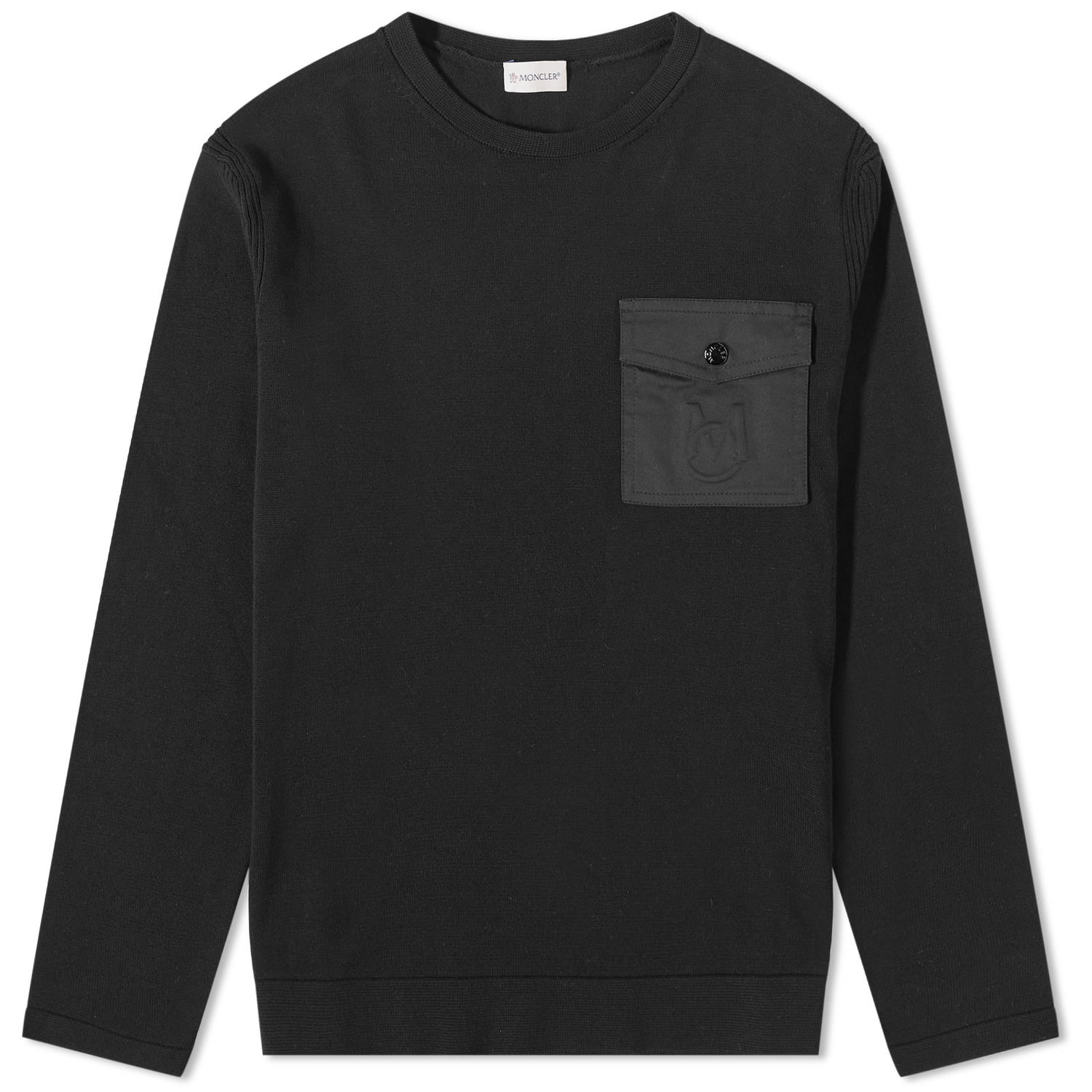 Sweatshirt Moncler Pocket Crew Sweatshirt Sort | 9C000-17-M1367-999, 0