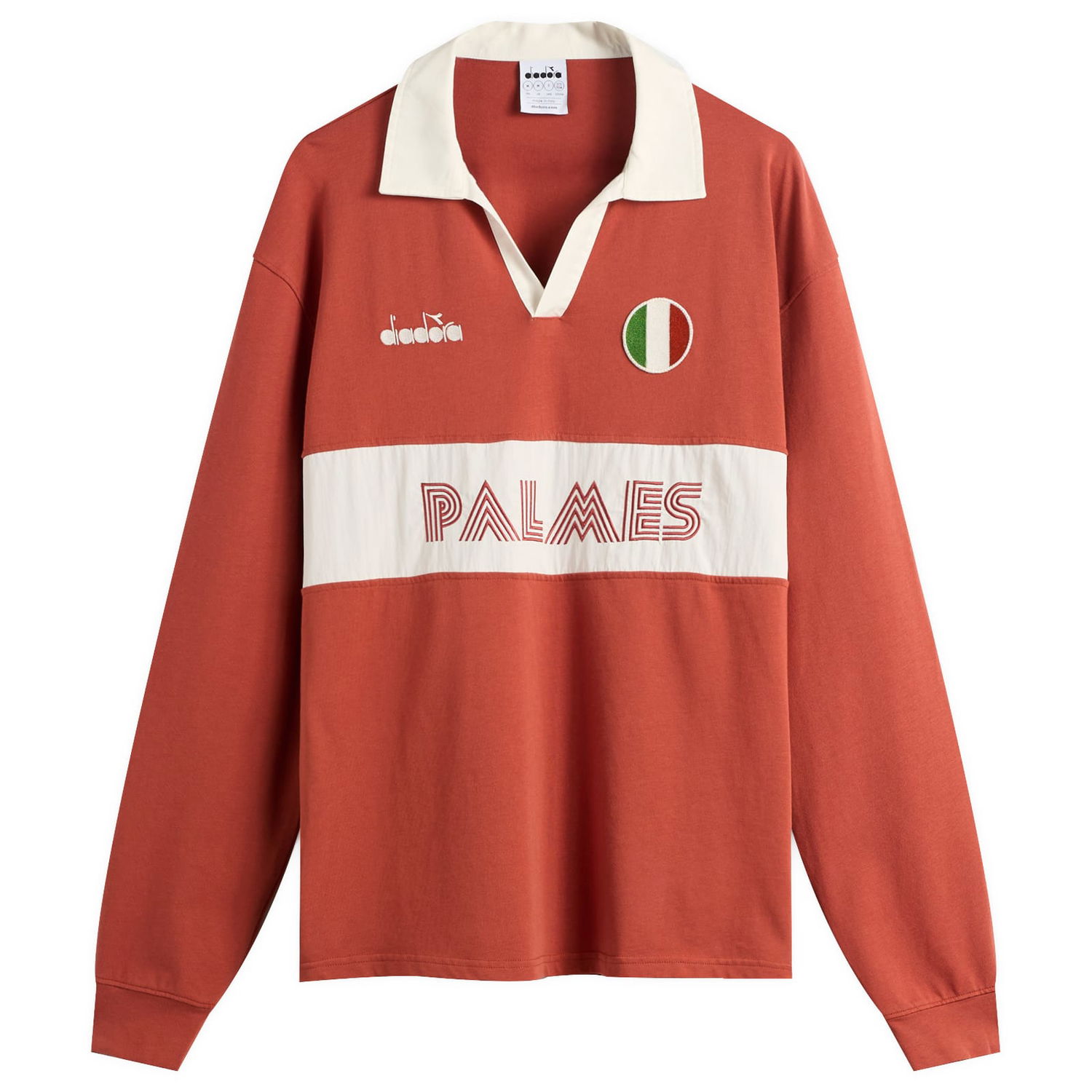 Polo skjorte Diadora PALMES Legacy Long Sleeve Polo with Italian Flag Patch Rød | 502-182428-30167, 0