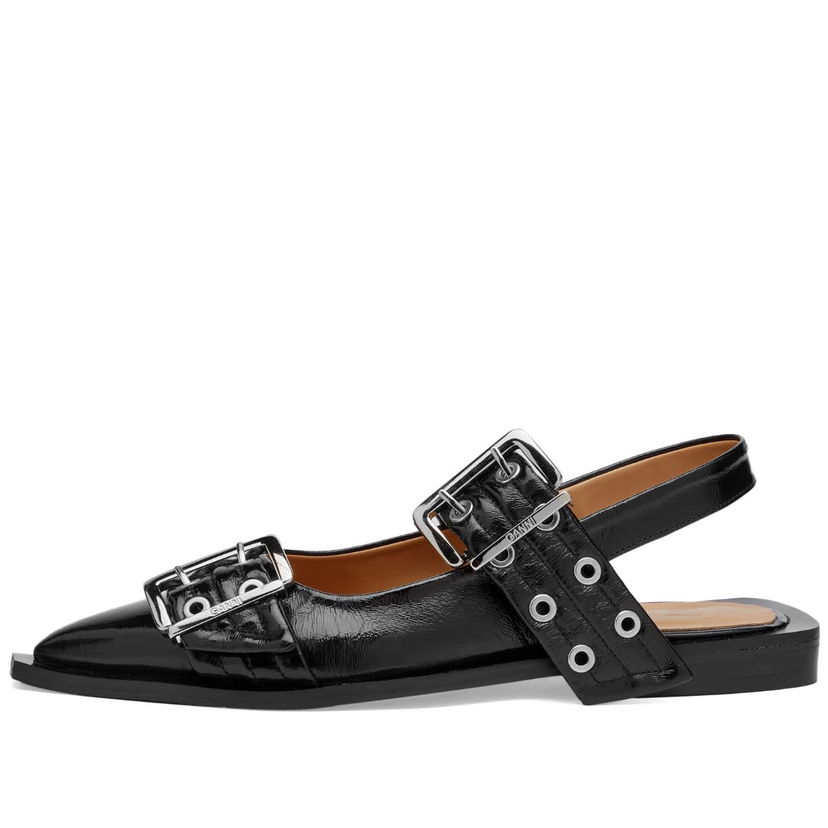 Sneakers og sko GANNI Chunky Buckle Ballerina Sort | S2312-099