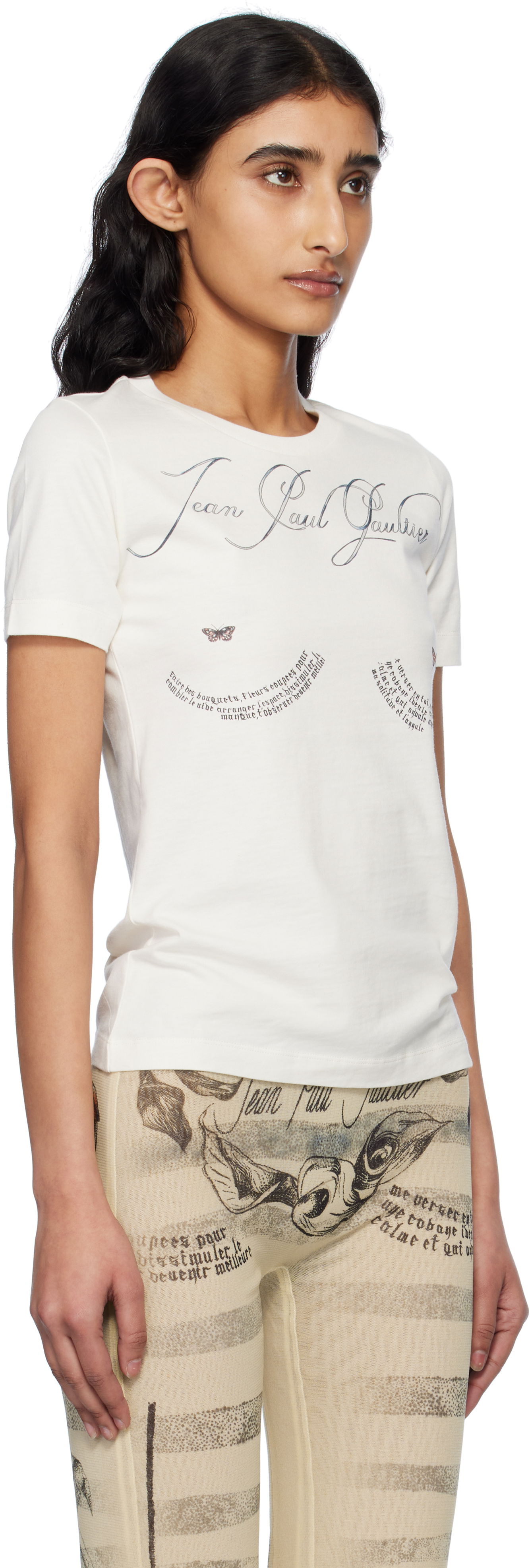 T-shirt Jean Paul Gaultier Jean Paul Gaultier 'The Tattoo Poem' T-Shirt Hvid | 25/34-F-TS117I-J087-0500, 1