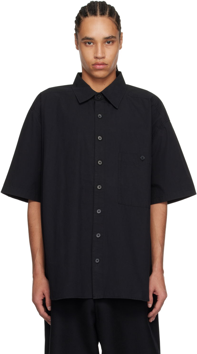 Skjorte Entire Studios Entire Studios Duper Short Sleeve Shirt Sort | ESU-S25-2006-BL