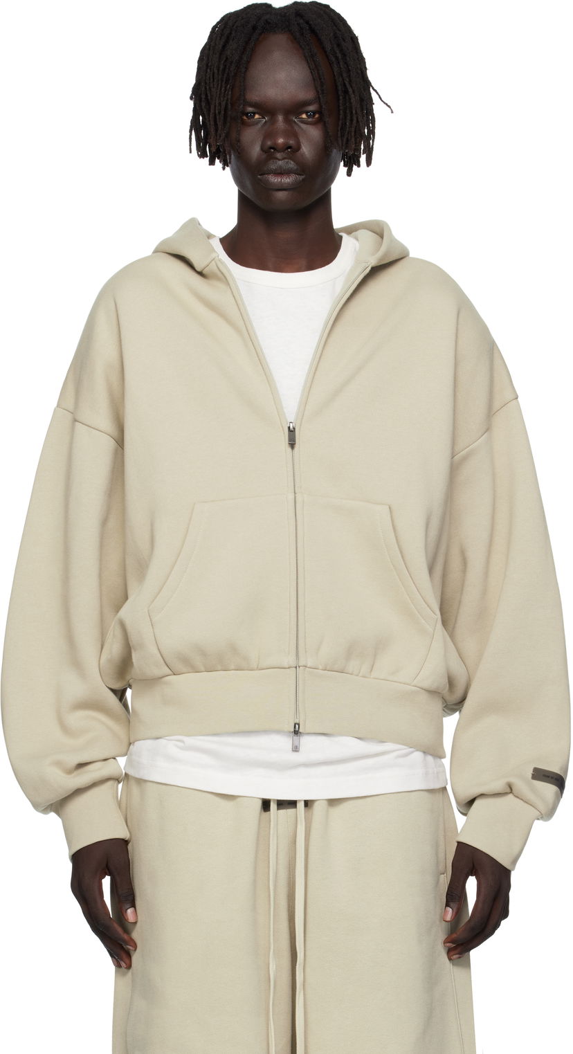 Sweatshirt Fear of God Fear of God ESSENTIALS Fleece Zip-Up Hoodie Beige | 192SP254786F