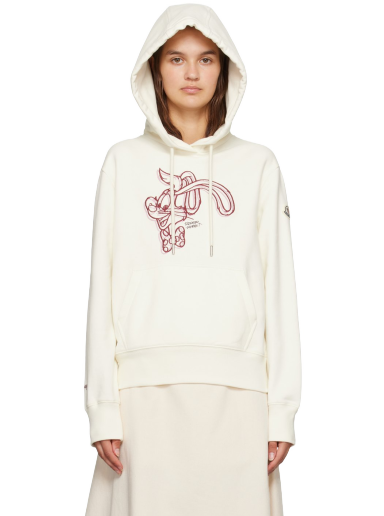 Sweatshirt Moncler Embroidered Hoodie Hvid | I10938G00026899WC