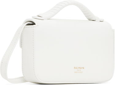 Håndtaske Balmain Balmain B-Buzz 17 Grained Leather Crossbody Bag Hvid | EN1DG811LPOS, 2