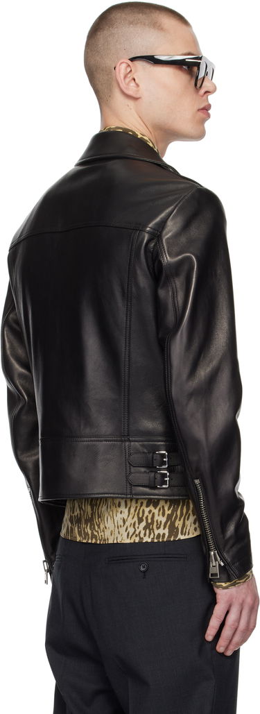 Jakke Tom Ford Asymmetric Leather Jacket Sort | LXR004-LMN014S24, 2