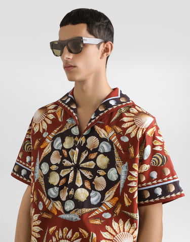Skjorte Dolce & Gabbana Dolce & Gabbana Oversized Popeline Seashell Print Shirt Brun | G5NE3TFI5LHHM5PM, 3