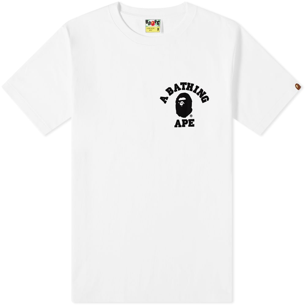 T-shirt BAPE A Bathing Ape Bicolor College ATS Tee Hvid | 001TEI801023M-WHT, 0