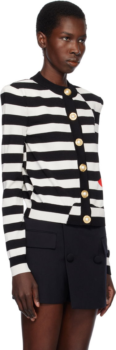Sweater Balmain Balmain Knit Striped Cardigan with Face Design Sort | EF0KL133KI32, 1