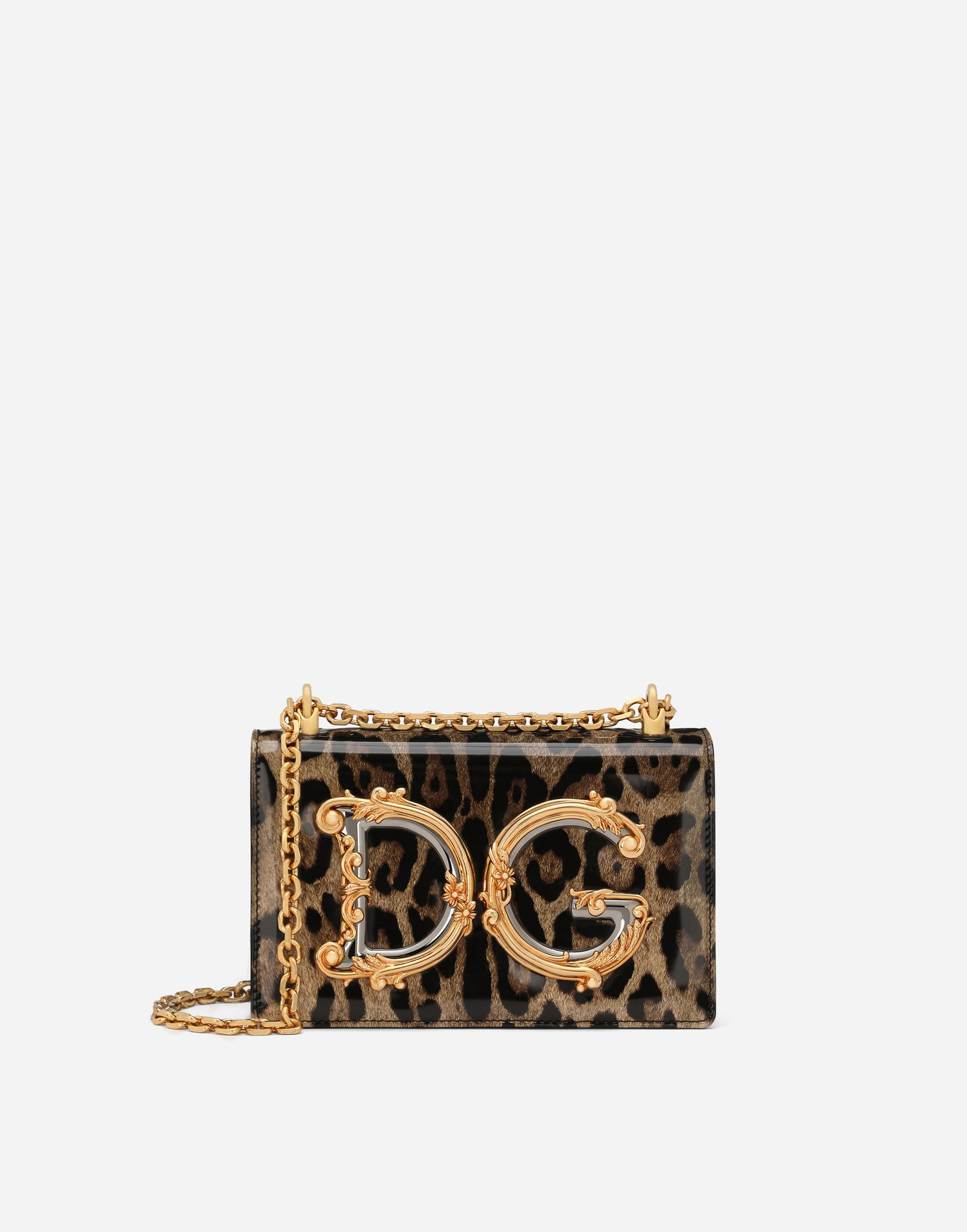 Håndtaske Dolce & Gabbana Dolce & Gabbana DG Girls Leopard Print Shoulder Bag Brun | BB6498AM568HA93M, 0