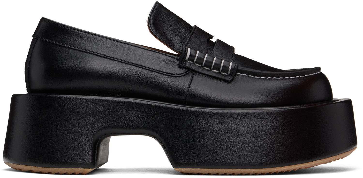 Tøj JW Anderson JW Anderson Leather Platform Loafers Sort | FW0169-LA0020, 0