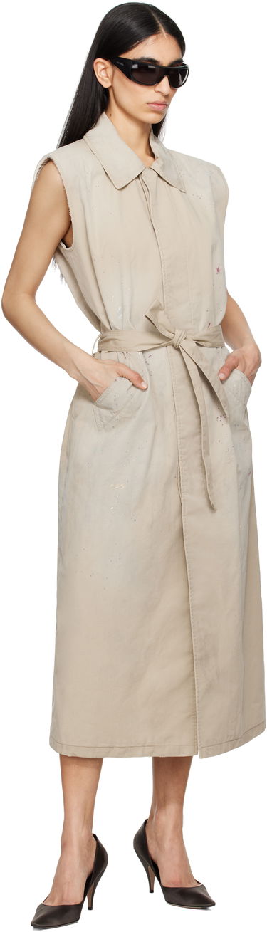 Kjole Maison Margiela MM6 Maison Margiela Sleeveless Trench Coat Beige | S62FB0082 S78537, 3