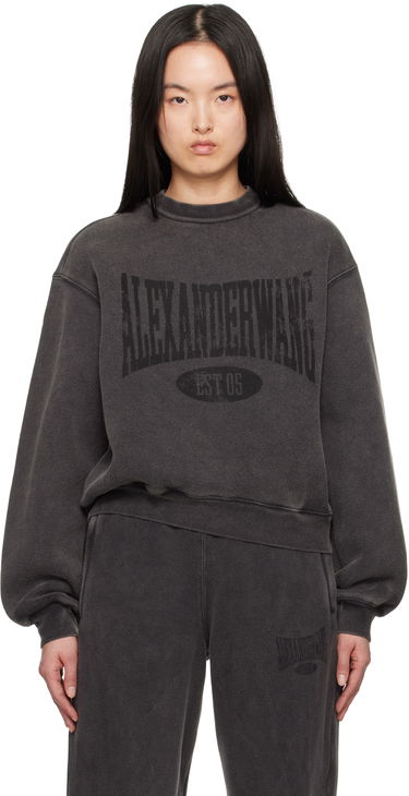 Sweater Alexander Wang Alexander Wang Distressed Logo Sweatshirt Grå | 4CC2251539, 0